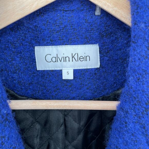 NWT Calvin Klein Blue Asymmetric Zip Wool Jacket // S - Picture 5 of 12